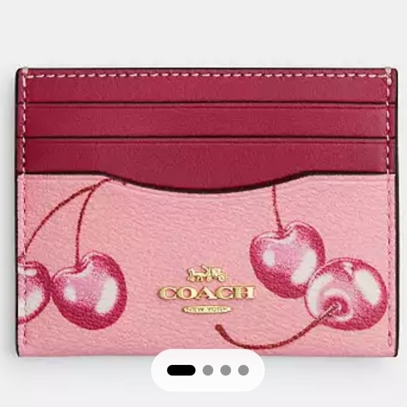 🍒Coach Slim ID Card Case with Cherry Print 🍒 - Picture 1 of 6
